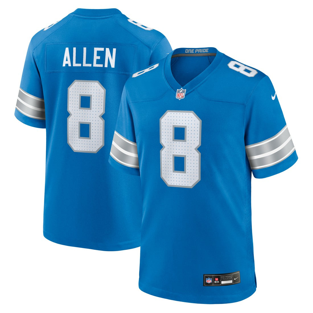 Kyle Allen  Team Game Jersey - Detroit Lions Jerseys