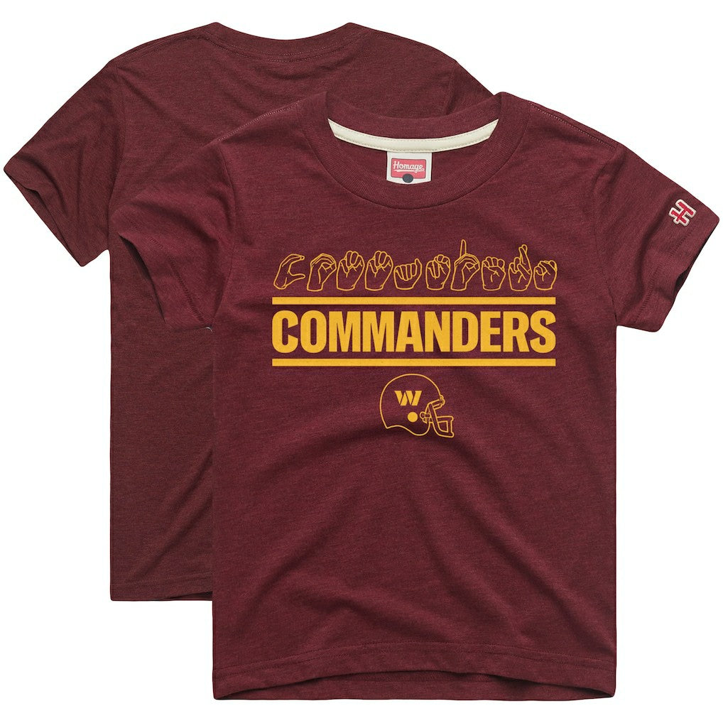 Homage Youth Love Sign x ASL 2.0 Tri-Blend T-Shirt - Washington Commanders T-shirts