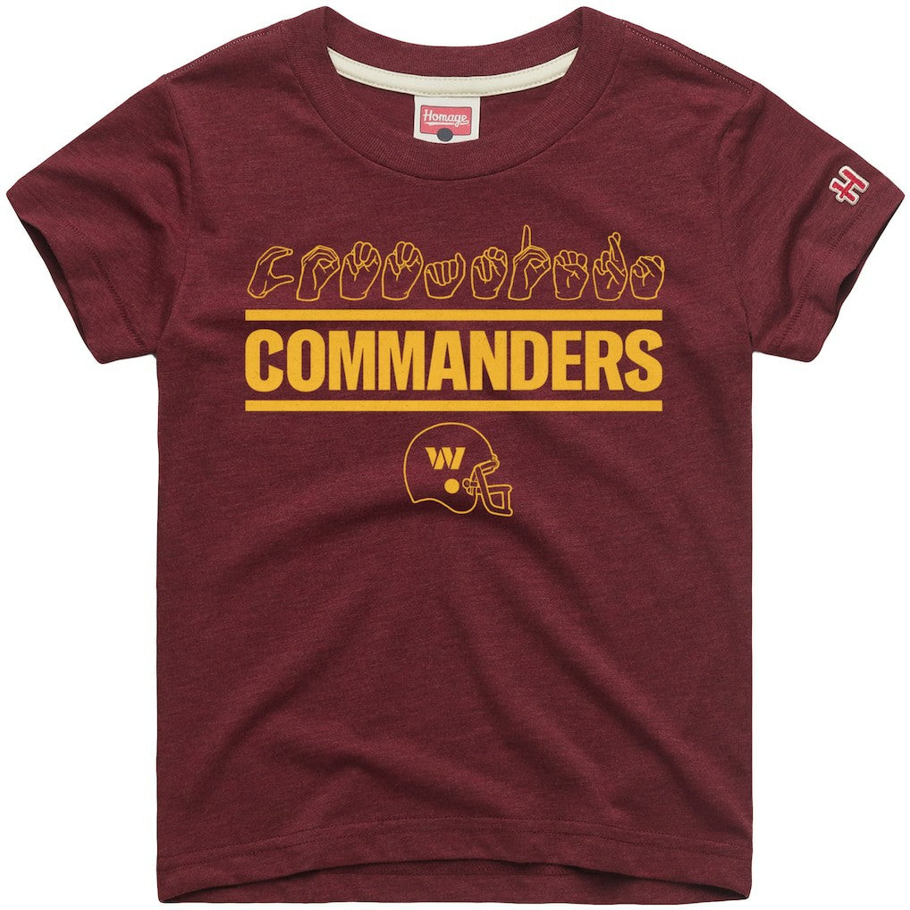 Homage Youth Love Sign x ASL 2.0 Tri-Blend T-Shirt - Washington Commanders T-shirts