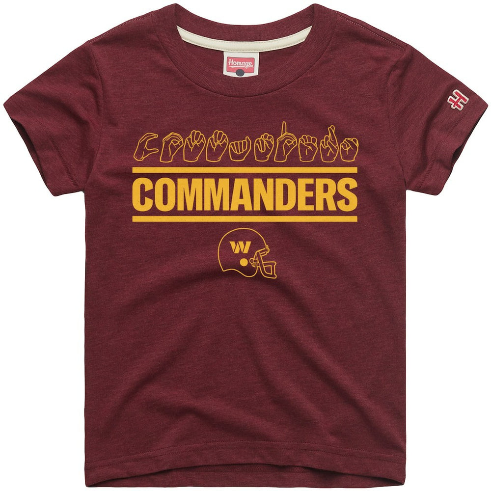 Homage Youth Love Sign x ASL 2.0 Tri-Blend T-Shirt - Washington Commanders T-shirts