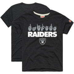 Homage Youth Love Sign x ASL 2.0 Tri-Blend T-Shirt - Las Vegas Raiders T-shirts