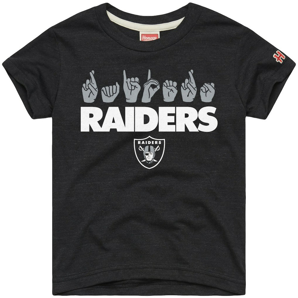 Homage Youth Love Sign x ASL 2.0 Tri-Blend T-Shirt - Las Vegas Raiders T-shirts