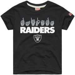 Homage Youth Love Sign x ASL 2.0 Tri-Blend T-Shirt - Las Vegas Raiders T-shirts