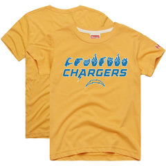 Homage Youth Love Sign x ASL 2.0 Tri-Blend T-Shirt - Los Angeles Chargers T-shirts