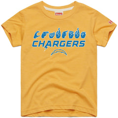 Homage Youth Love Sign x ASL 2.0 Tri-Blend T-Shirt - Los Angeles Chargers T-shirts