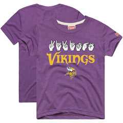 Homage Youth Love Sign x ASL 2.0 Tri-Blend T-Shirt - Minnesota Vikings T-shirts