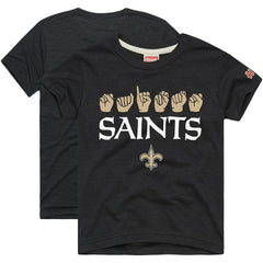 Homage Youth Love Sign x ASL 2.0 Tri-Blend T-Shirt - New Orleans Saints T-shirts