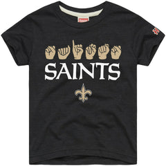 Homage Youth Love Sign x ASL 2.0 Tri-Blend T-Shirt - New Orleans Saints T-shirts