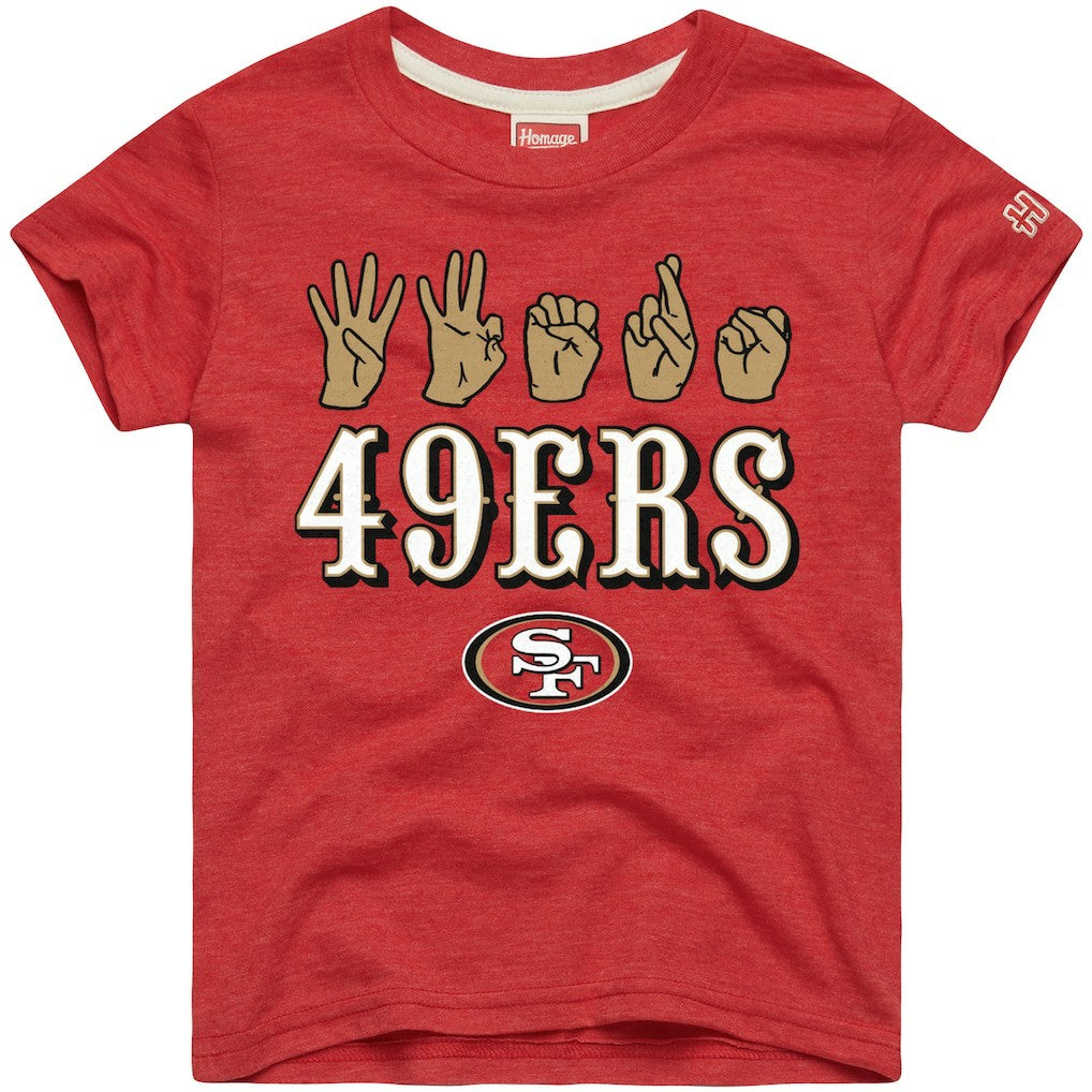 Homage Youth Love Sign x ASL 2.0 Tri-Blend T-Shirt - San Francisco 49ers T-shirts
