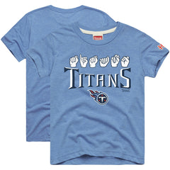 Homage Youth Love Sign x ASL 2.0 Tri-Blend T-Shirt - Tennessee Titans T-shirts