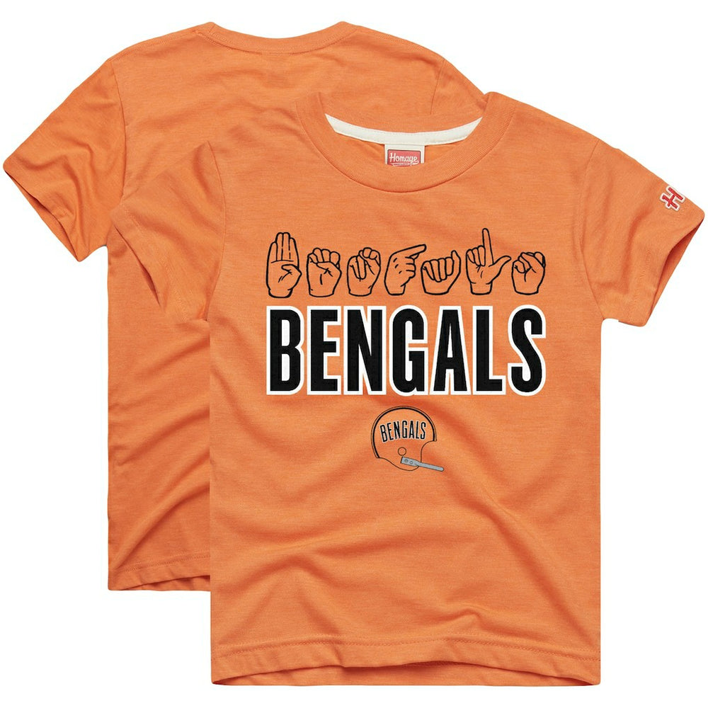 Homage Youth Love Sign x ASL 2.0 Tri-Blend T-Shirt - Cincinnati Bengals T-shirts