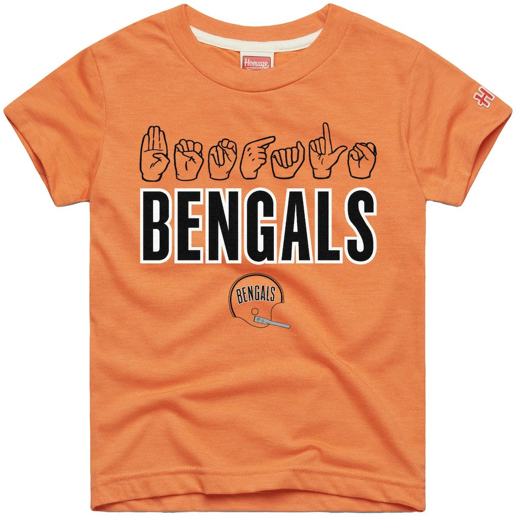 Homage Youth Love Sign x ASL 2.0 Tri-Blend T-Shirt - Cincinnati Bengals T-shirts