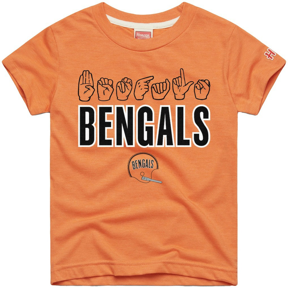 Homage Youth Love Sign x ASL 2.0 Tri-Blend T-Shirt - Cincinnati Bengals T-shirts