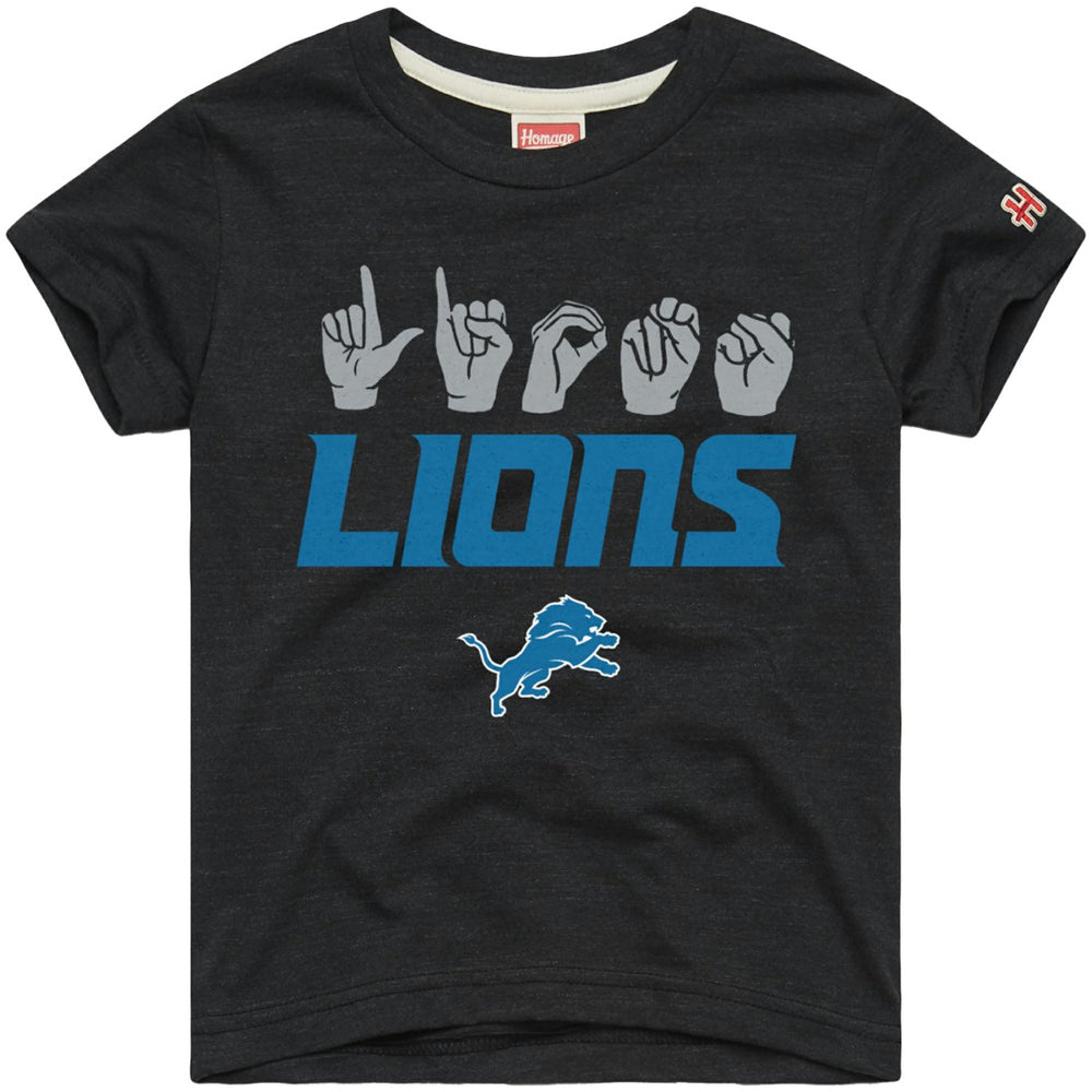 Homage Youth Love Sign x ASL 2.0 Tri-Blend T-Shirt - Detroit Lions T-shirts