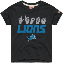 Homage Youth Love Sign x ASL 2.0 Tri-Blend T-Shirt - Detroit Lions T-shirts