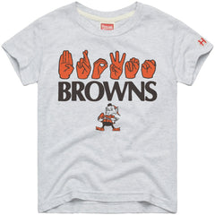 Homage Youth Love Sign x ASL 2.0 Tri-Blend T-Shirt - Cleveland Browns T-shirts
