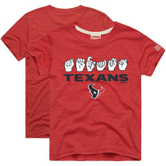 Homage Youth Love Sign x ASL 2.0 Tri-Blend T-Shirt - Houston Texans T-shirts