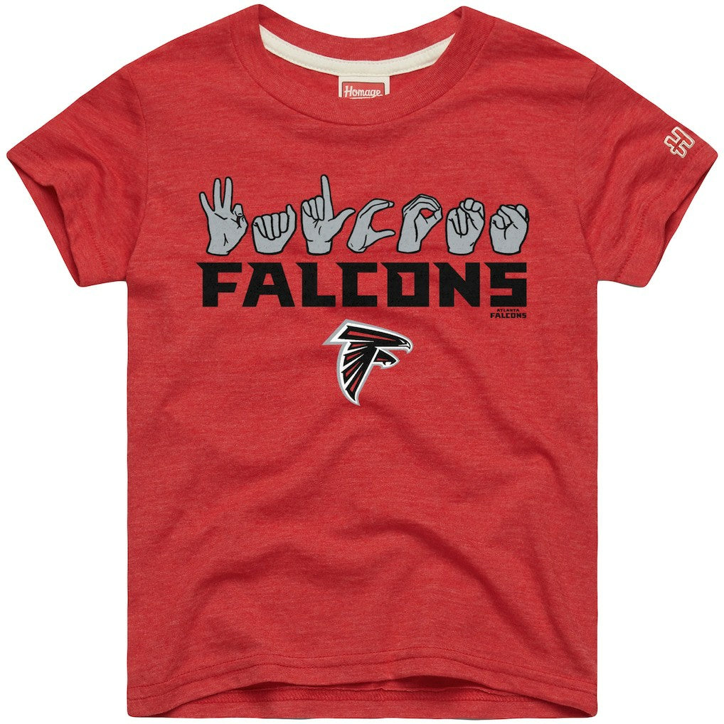 Homage Youth Love Sign x ASL 2.0 Tri-Blend T-Shirt - Atlanta Falcons T-shirts