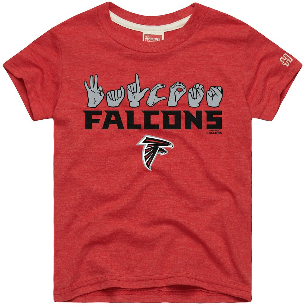 Homage Youth Love Sign x ASL 2.0 Tri-Blend T-Shirt - Atlanta Falcons T-shirts
