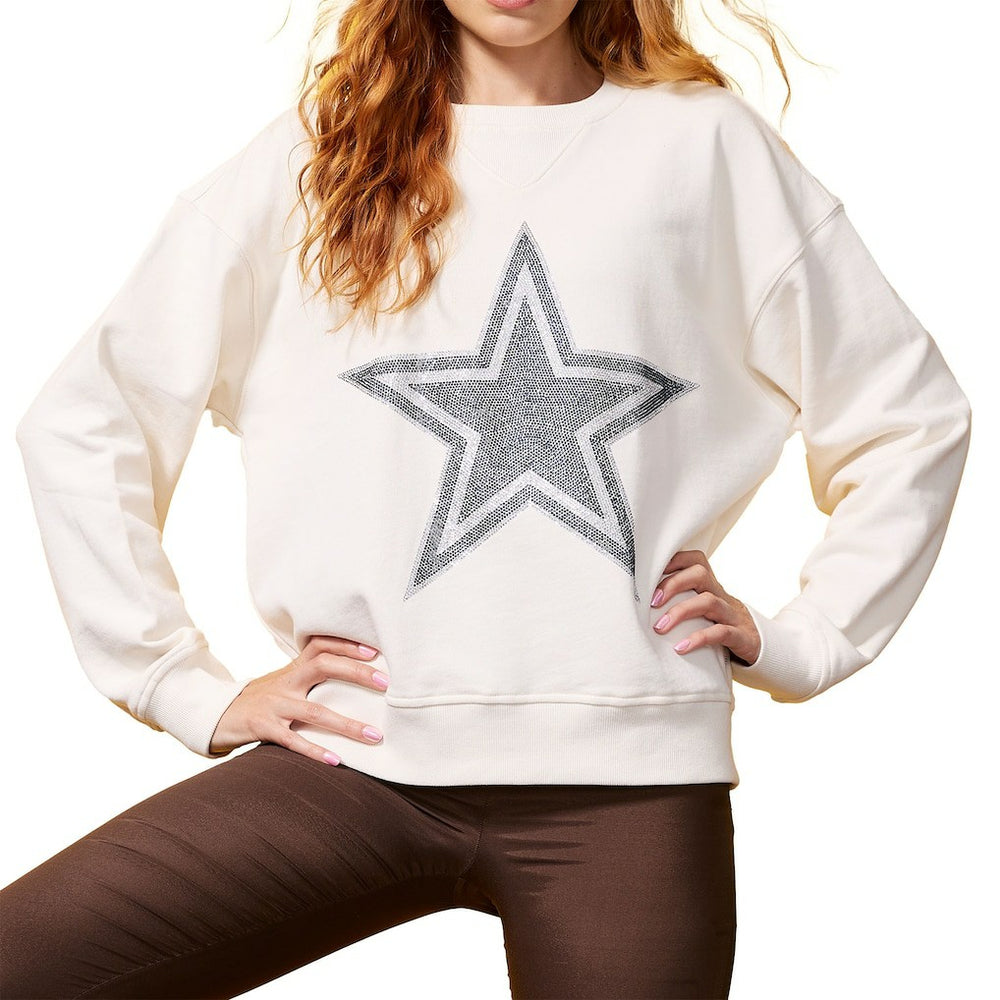 Terez Women's Gems Fleece Crewneck Sweatshirt - Dallas Cowboys Sweatshirts