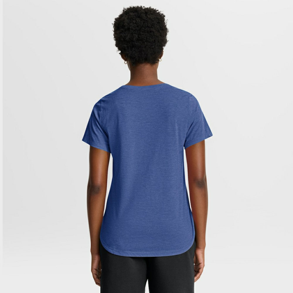 Heather Royal Chicago Cubs Nike Women's Arched Tri-Blend T-Shirt