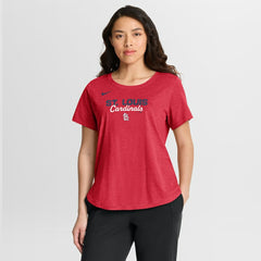 Heather Red St. Louis Cardinals Nike Women's Arched Tri-Blend T-Shirt