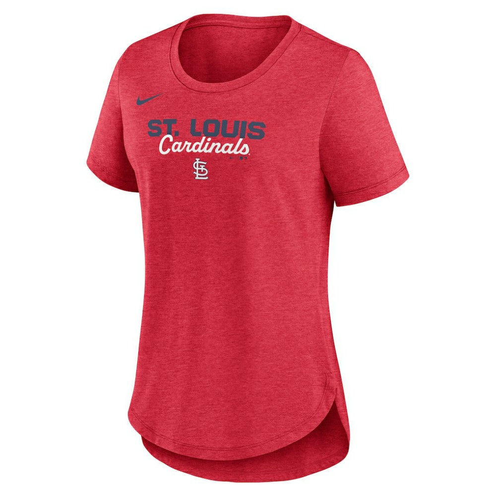 Heather Red St. Louis Cardinals Nike Women's Arched Tri-Blend T-Shirt