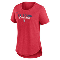 Heather Red St. Louis Cardinals Nike Women's Arched Tri-Blend T-Shirt