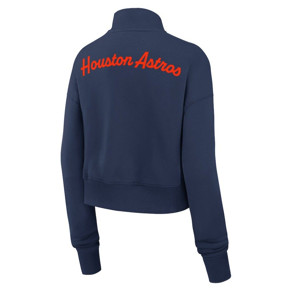 Navy Houston Astros Nike Women's Primetime Phoenix Fleece Half-Zip Sweatshirt
