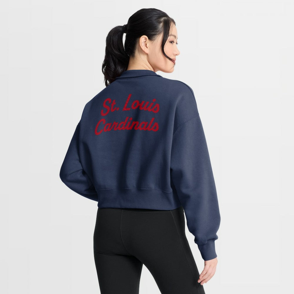Navy St. Louis Cardinals Nike Women's Primetime Phoenix Fleece Half-Zip Sweatshirt