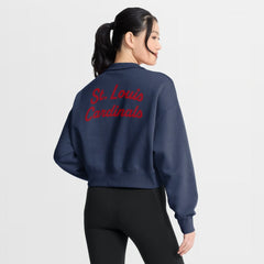 Navy St. Louis Cardinals Nike Women's Primetime Phoenix Fleece Half-Zip Sweatshirt