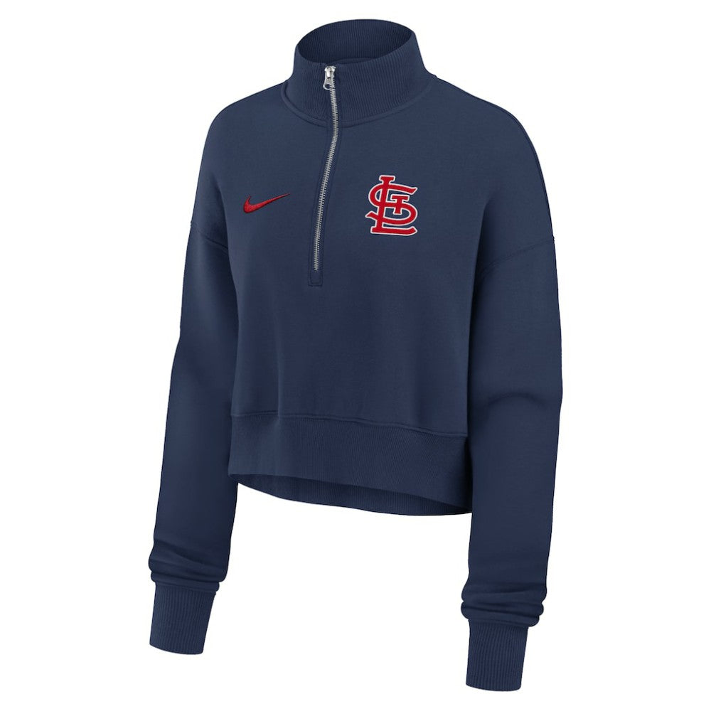 Navy St. Louis Cardinals Nike Women's Primetime Phoenix Fleece Half-Zip Sweatshirt
