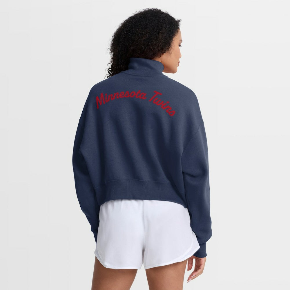 Navy Minnesota Twins Nike Women's Primetime Phoenix Fleece Half-Zip Sweatshirt