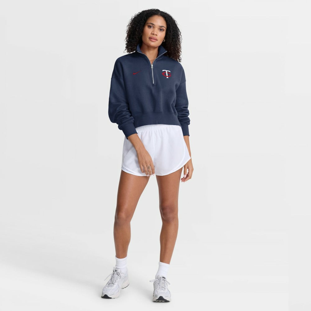 Navy Minnesota Twins Nike Women's Primetime Phoenix Fleece Half-Zip Sweatshirt