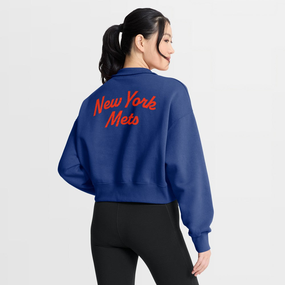 Royal New York Mets Nike Women's Primetime Phoenix Fleece Half-Zip Sweatshirt