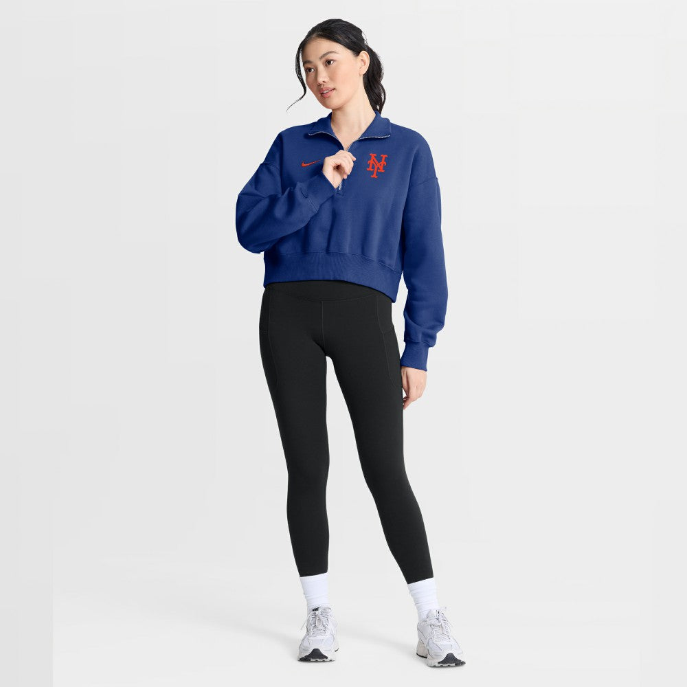 Royal New York Mets Nike Women's Primetime Phoenix Fleece Half-Zip Sweatshirt