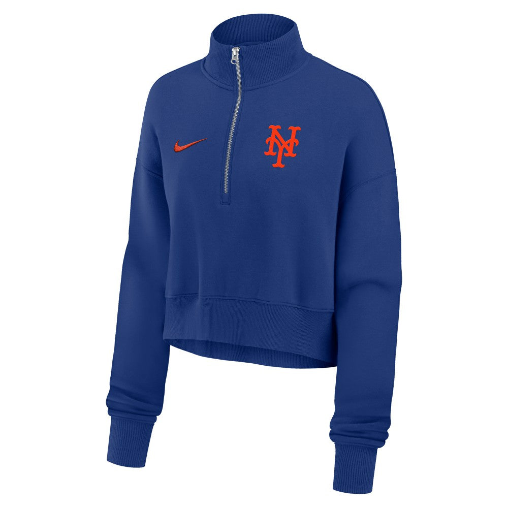 Royal New York Mets Nike Women's Primetime Phoenix Fleece Half-Zip Sweatshirt