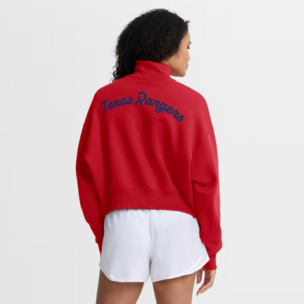 Red Texas Rangers Nike Women's Primetime Phoenix Fleece Half-Zip Sweatshirt