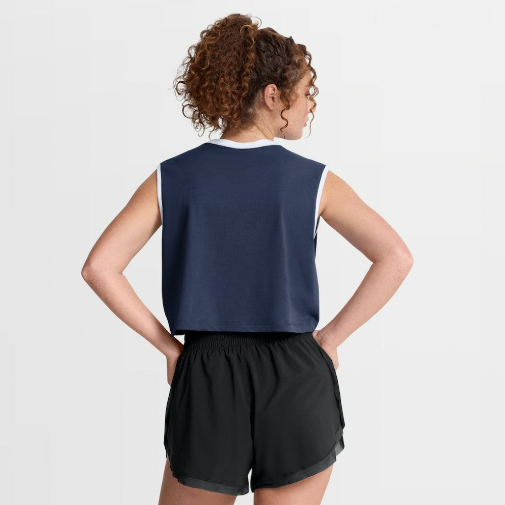 Navy Atlanta Braves Nike Women's Primetime Loose Dri-FIT Cropped Tank Top