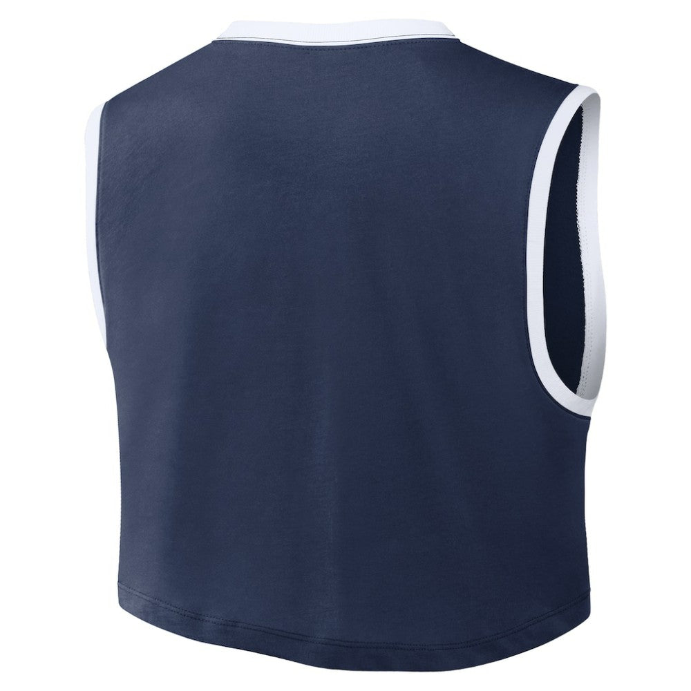 Navy Atlanta Braves Nike Women's Primetime Loose Dri-FIT Cropped Tank Top