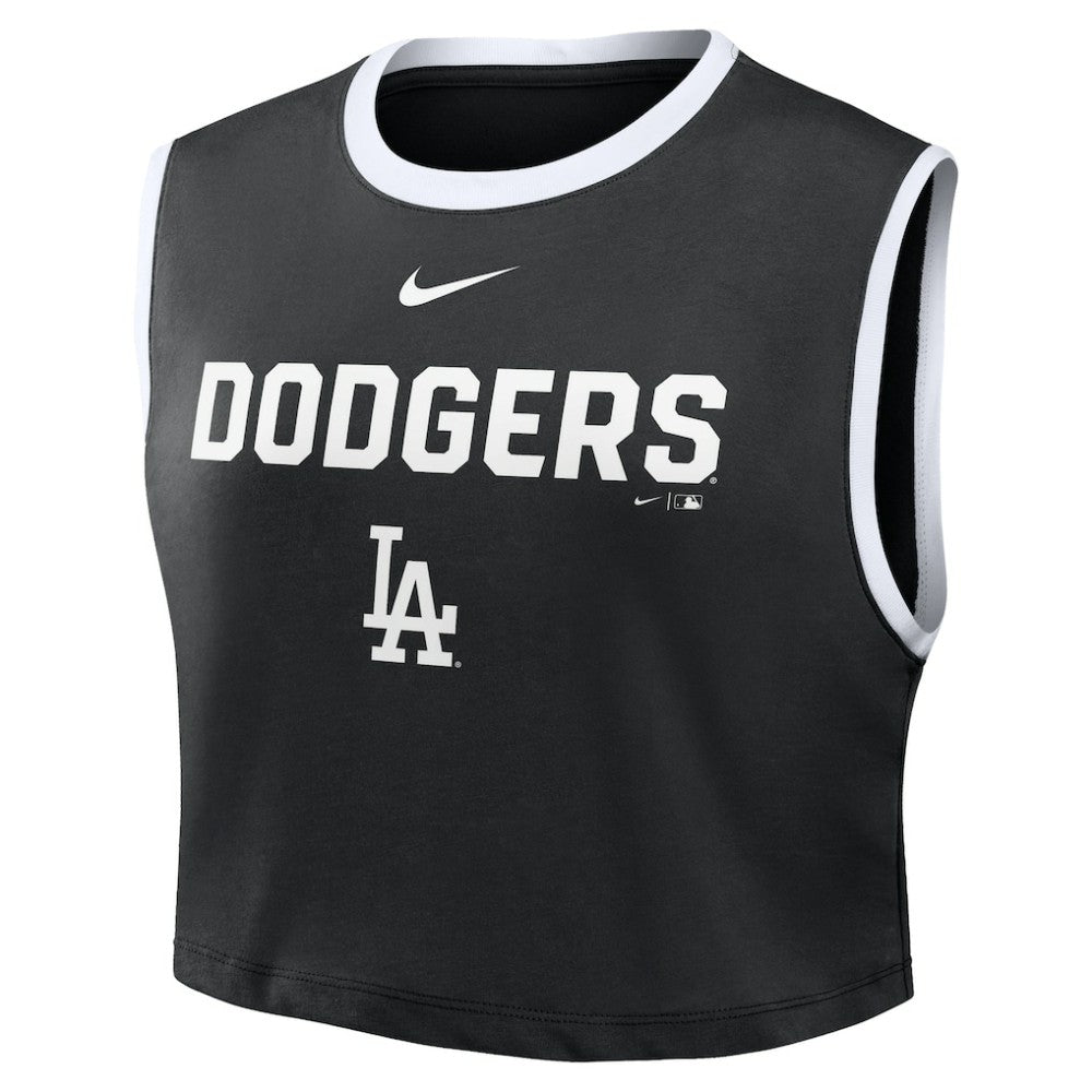 Black Los Angeles Dodgers Nike Women's Primetime Loose Dri-FIT Cropped Tank Top