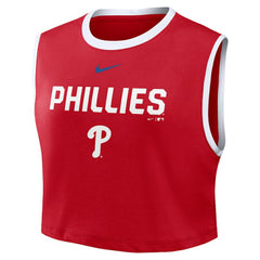 Red Philadelphia Phillies Nike Women's Primetime Loose Dri-FIT Cropped Tank Top