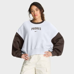 White/Brown San Diego Padres Nike Women's Oversized High Hip Fleece Sweatshirt
