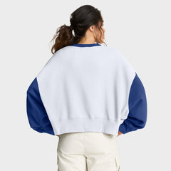 White/Royal Los Angeles Dodgers Nike Women's Oversized High Hip Fleece Sweatshirt