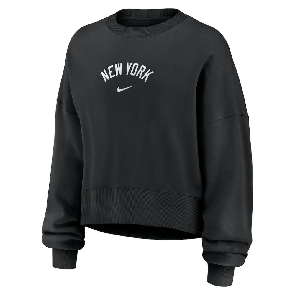 Black New York Yankees Nike Women's Oversized Primetime Sweatshirt