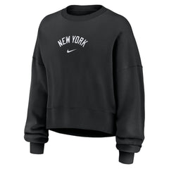 Black New York Yankees Nike Women's Oversized Primetime Sweatshirt