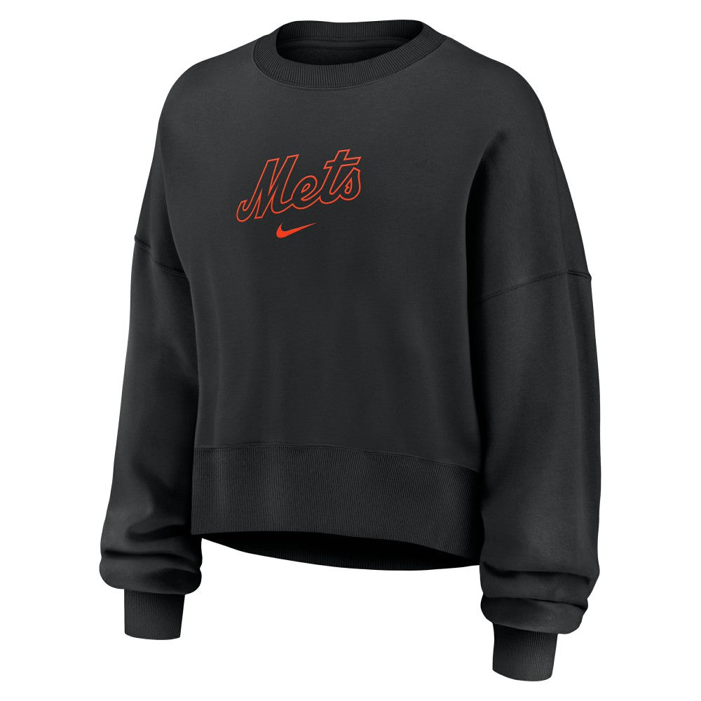 Black New York Mets Nike Women's Oversized Primetime Sweatshirt