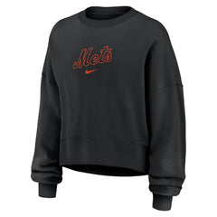 Black New York Mets Nike Women's Oversized Primetime Sweatshirt