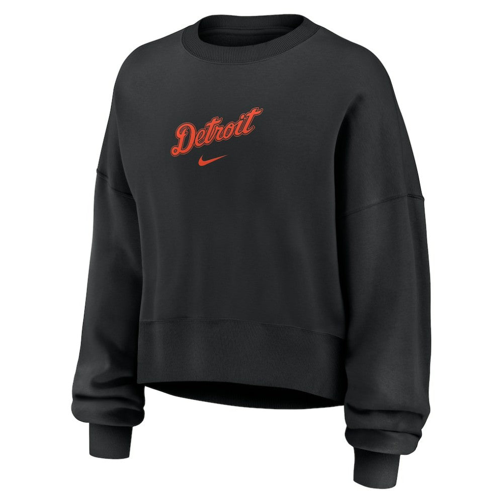 Black Detroit Tigers Nike Women's Oversized Primetime Sweatshirt