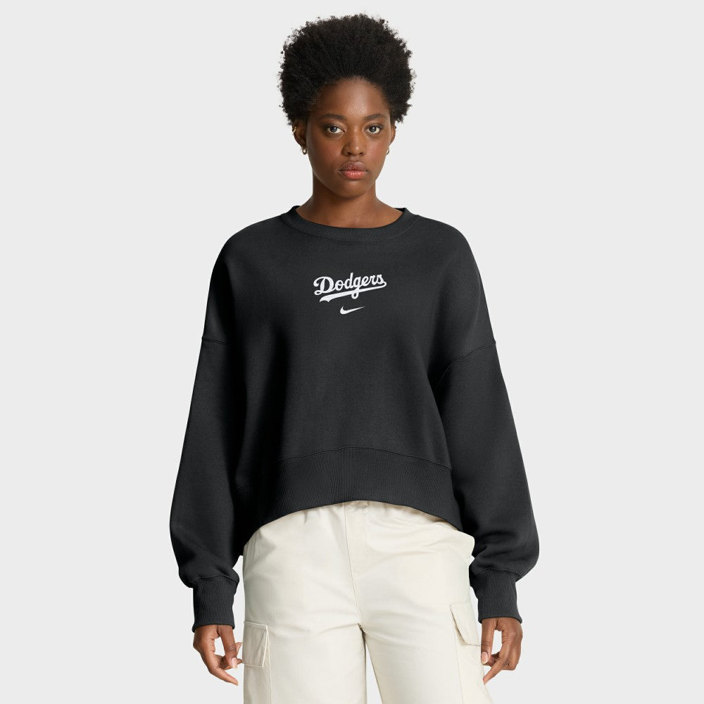 Black Los Angeles Dodgers Nike Women's Oversized Primetime Sweatshirt
